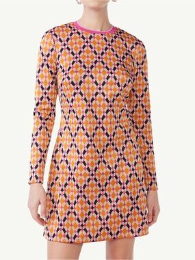 Ni Scoop woman’s Crewneck Jacquard long sleeve mini dress